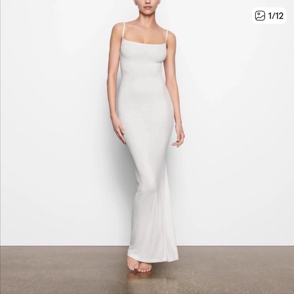 SKIMS Soft Lounge Maxi Dress on Marble